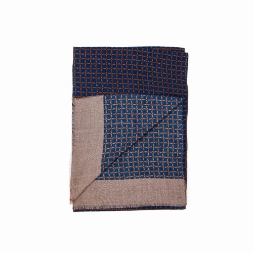 Écharpe en laine mérinos motifs ronds