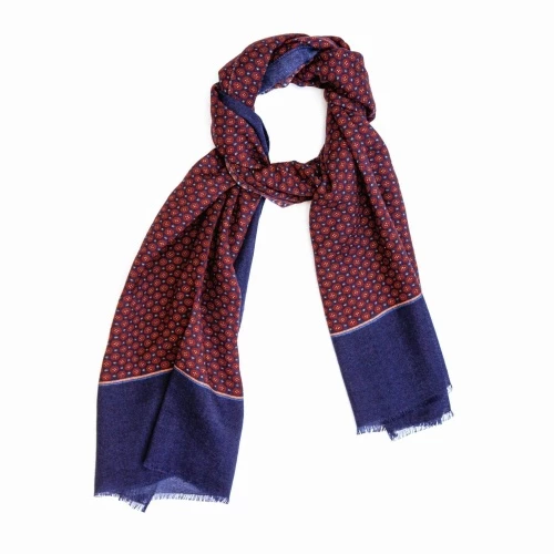 Écharpe en laine mérinos motifs ronds