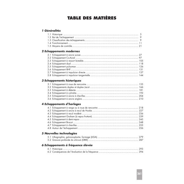 Théorie des Echappements-page-009-table des matieres Théorie des Echappements-page-009-table des matieres