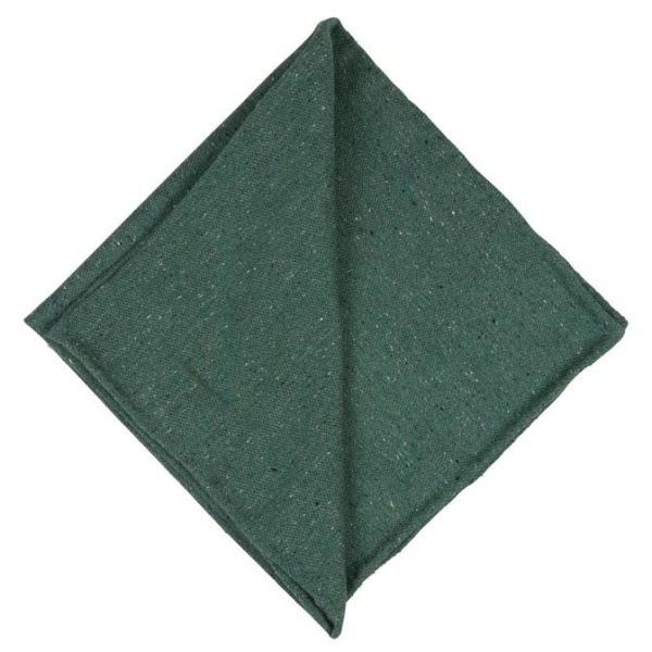 Coton de soie vert carré de poche